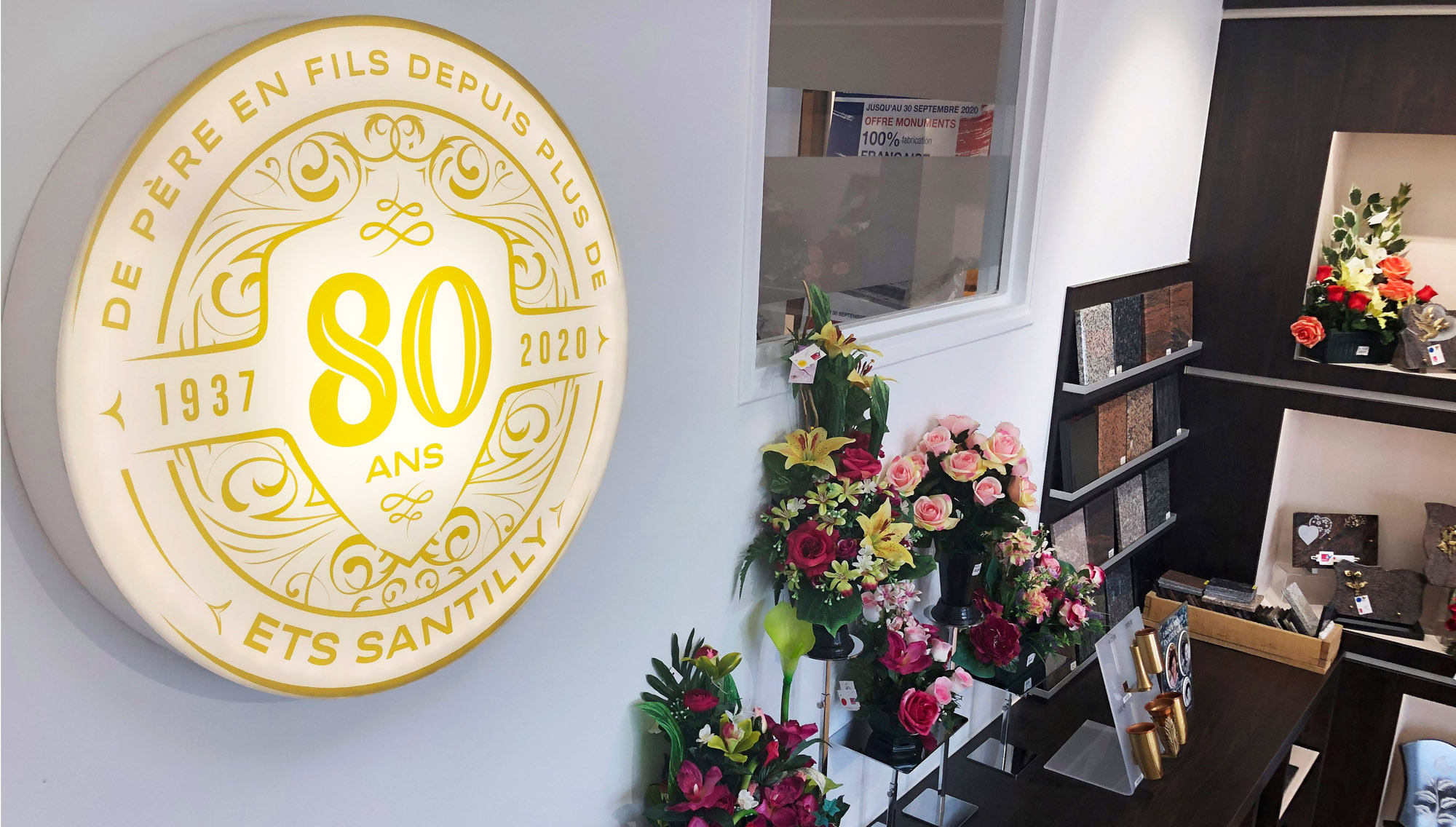 Pompes Funèbres Santilly à Drancy, articles funeraire, marbrerie